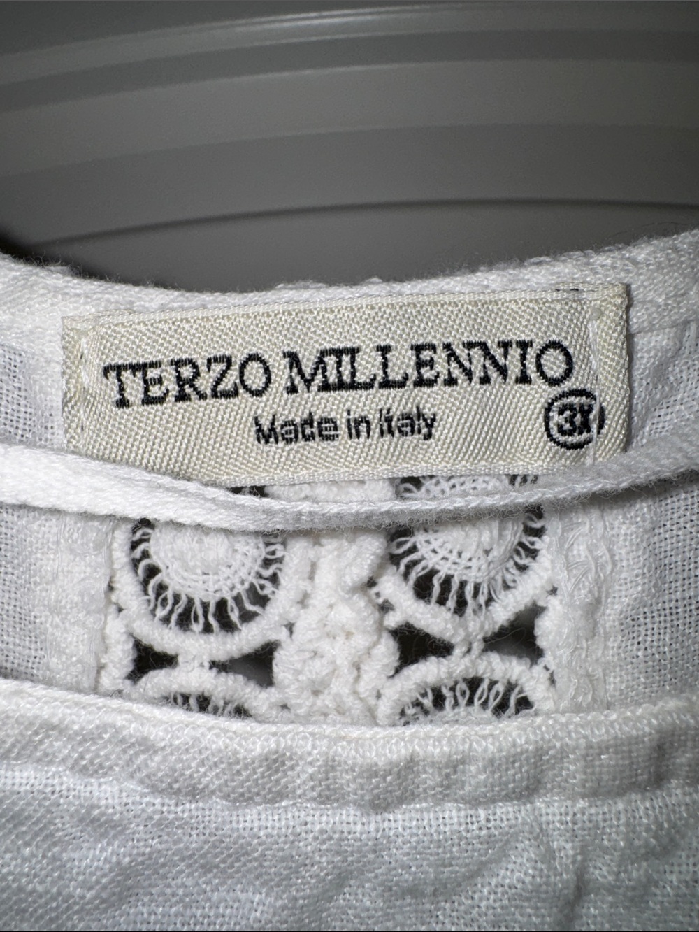Terzo Millennio White Crochet Tunic Top